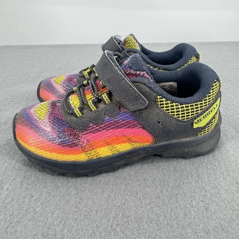 Merrell Kids Bare Steps Rainbow Trail Shoes Hook Loop US 10